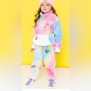 Fuzzy Pastel Tie Dye Patch set. Lola & the Boys! Super cozy. 2T